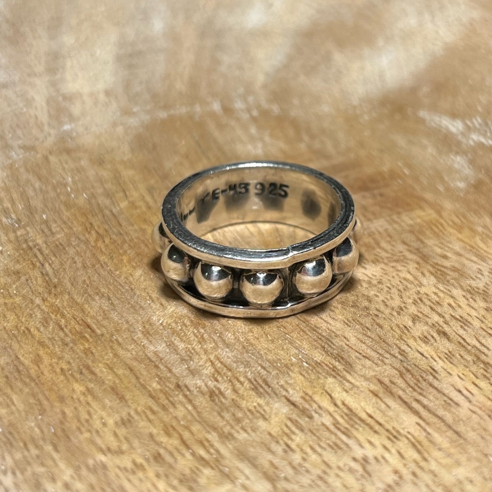 *SOLD* Taxco Mexico 925 Sterling Silver Round Ball Dome Ring - Picture 3 of 13